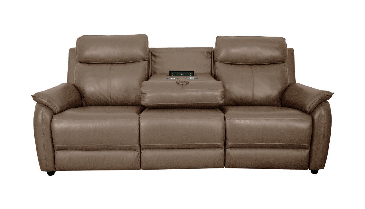 Oslo 3 Seater Power Recliner Sofa with Recliner Headrests and Fold Down Table