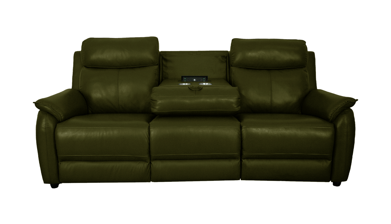 Oslo 3 Seater Power Recliner Sofa with Recliner Headrests and Fold Down Table