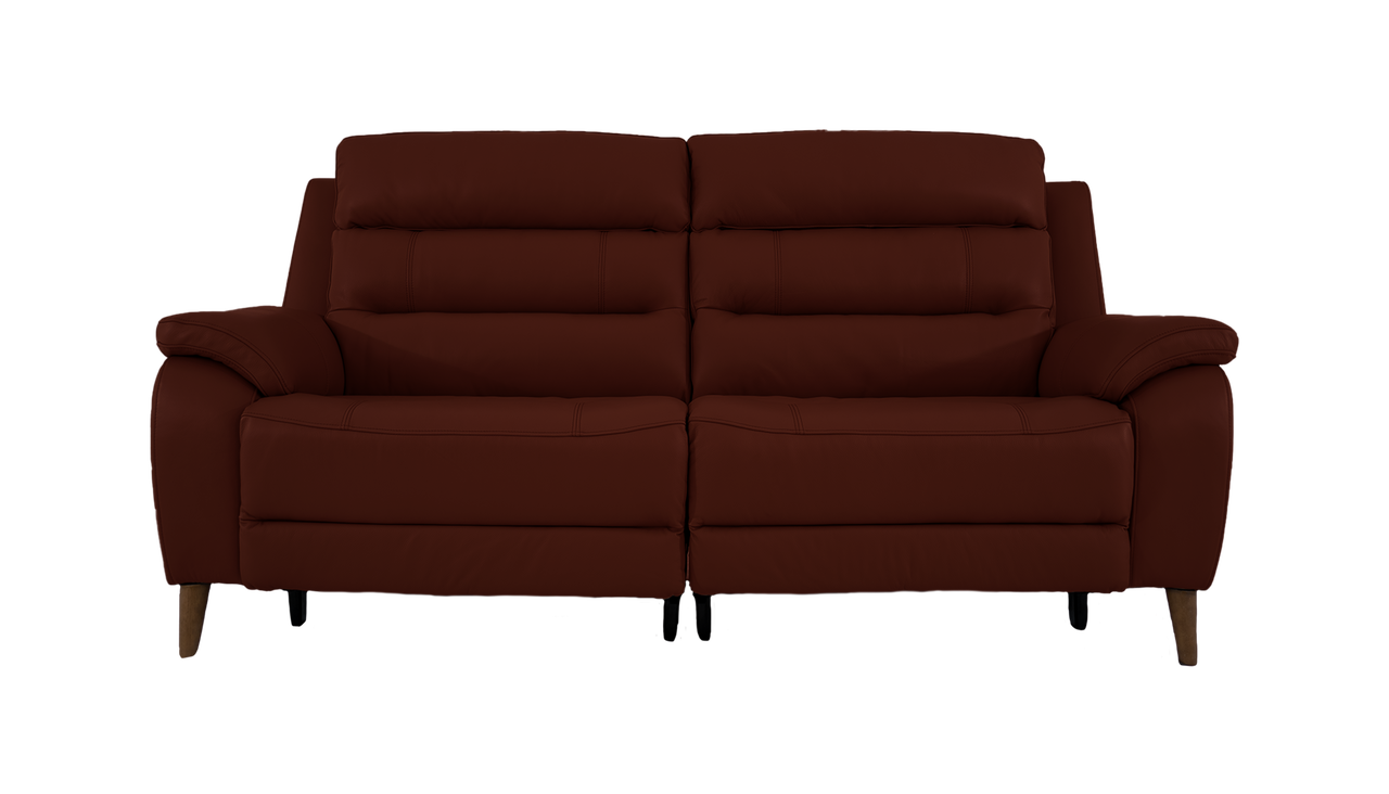 Miller 3 Seater Power Recliner Leather Sofa With Powered Headrests