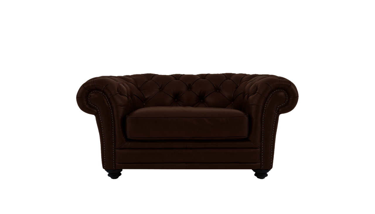 Savannah Leather Cuddler Sofa