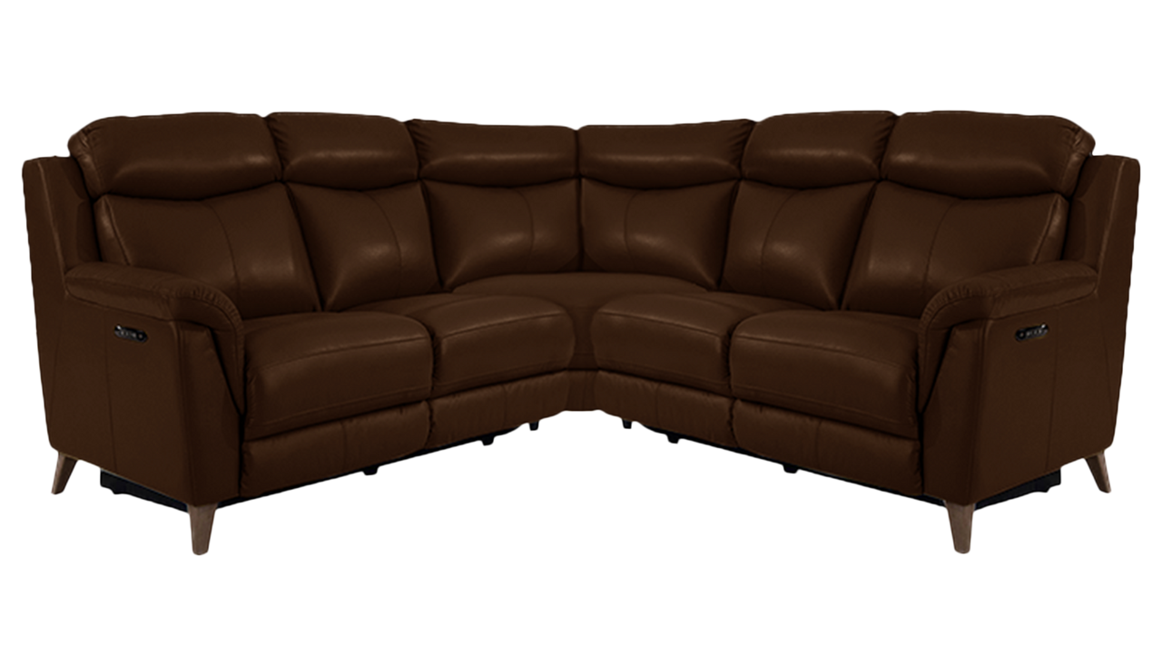 Sienna Large Double Power Recliner Corner Sofa with Power Headrests in Leather