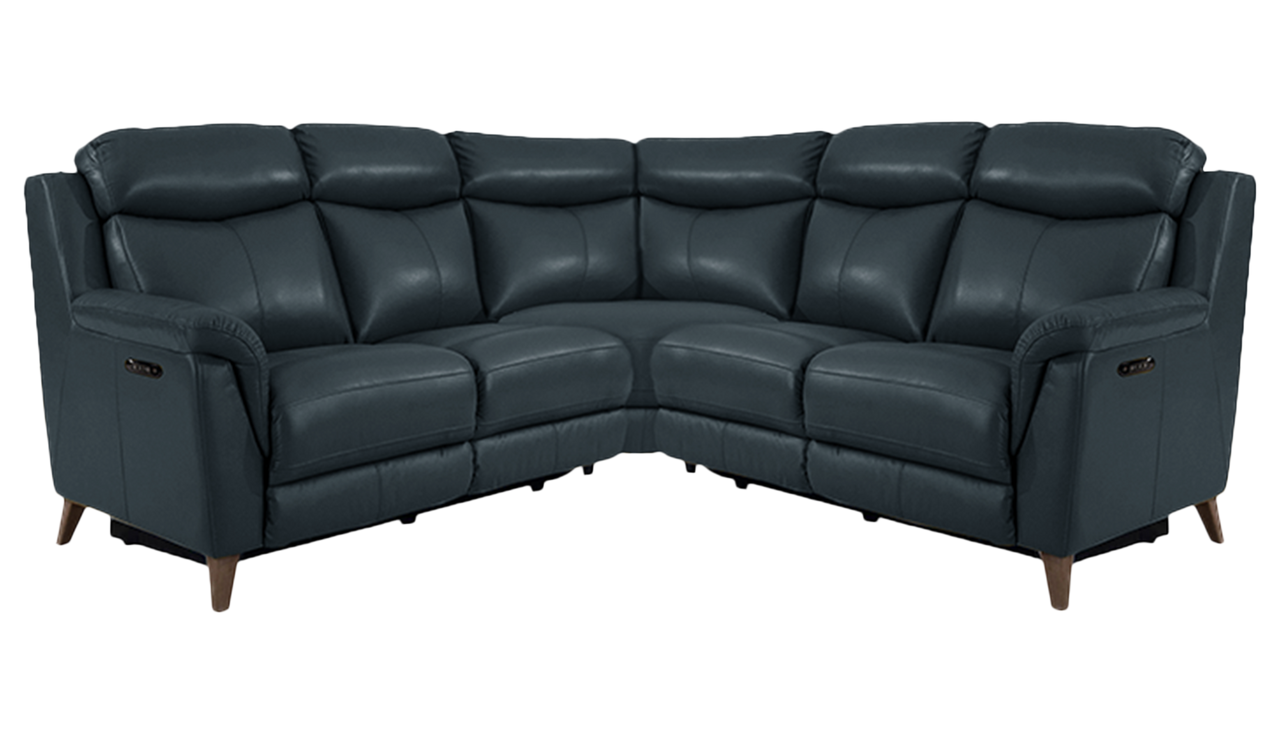 Sienna Large Double Power Recliner Corner Sofa with Power Headrests in Leather