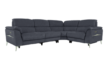 Romeo Power Recliner Fabric Corner Sofa with Power Headrests