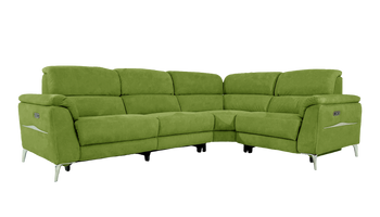 Romeo Power Recliner Fabric Corner Sofa with Power Headrests