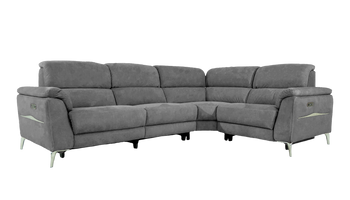 Romeo Power Recliner Fabric Corner Sofa with Power Headrests