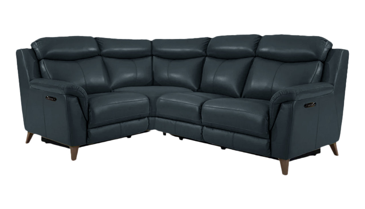 Sienna 2 Corner 1 Double Power Recliner Corner Sofa With Power Headrests in Leather