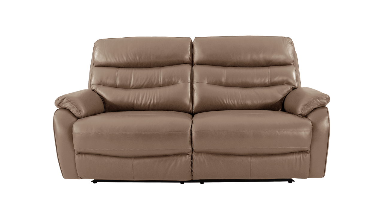 James 3 Seater Leather Manual Recliner Sofa