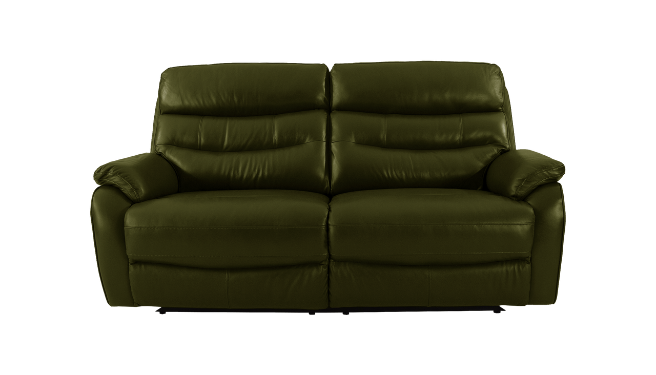 James 3 Seater Leather Manual Recliner Sofa