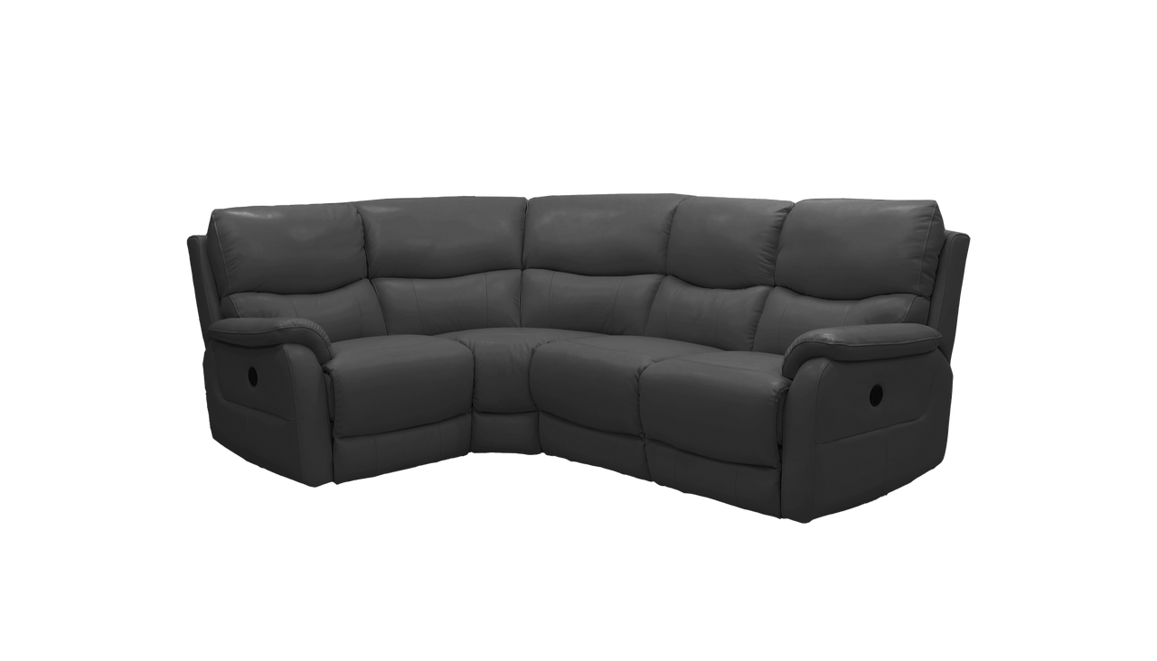 Evelyn 2 Corner 1 Manual Recliner Leather Sofa